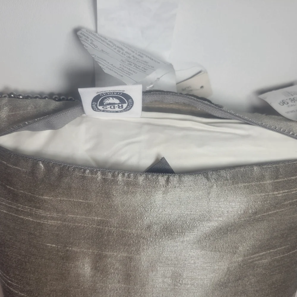 New Rare Donna Karan Metallic Beaded Accent Pillow Hard To Find